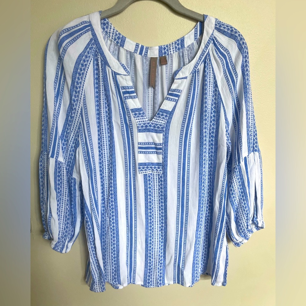 Blue & White Boho Shirt